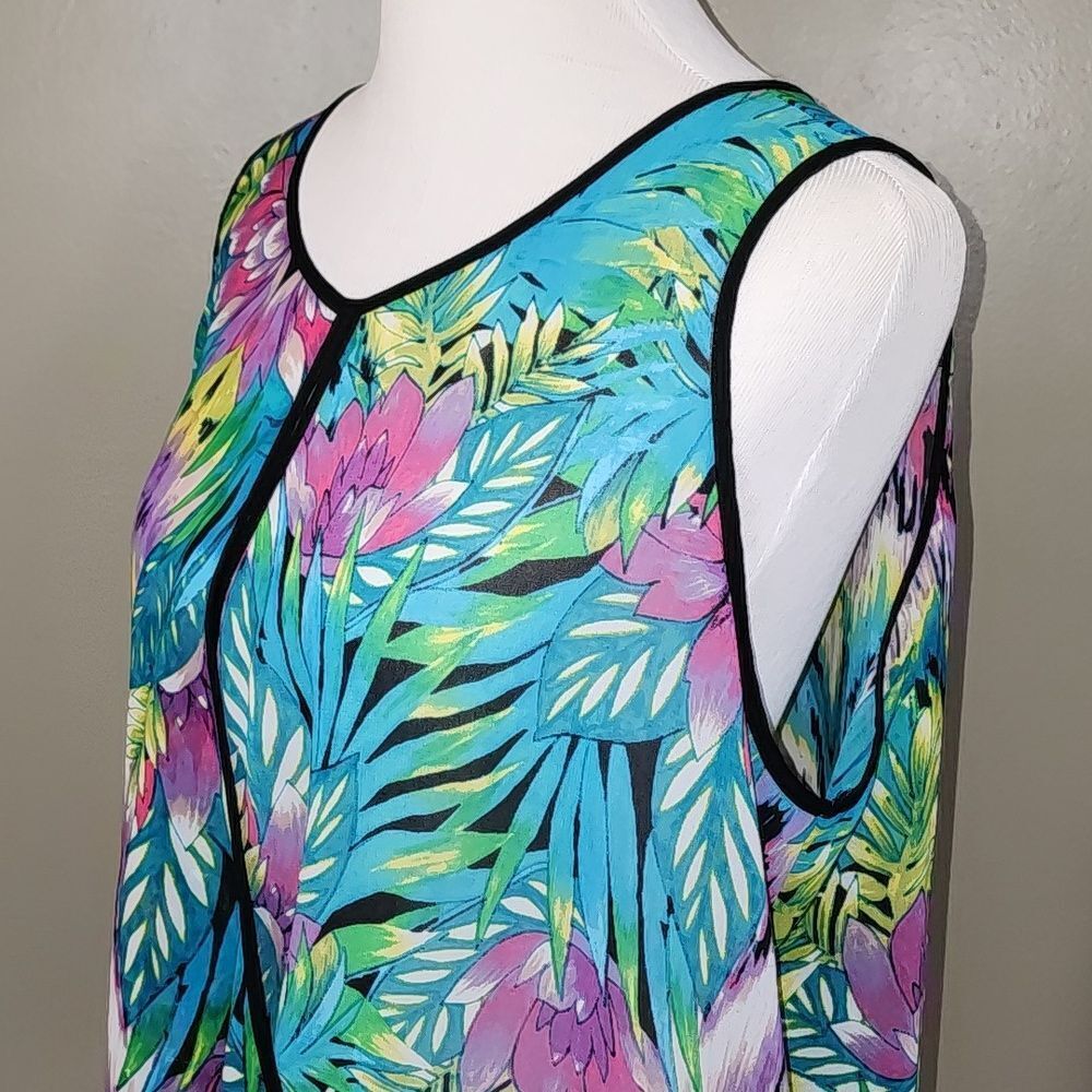 Nicole‎ by Nicole Miller Sheer Floral Sleeveless Top Size X-Large - Picture 5 of 15
